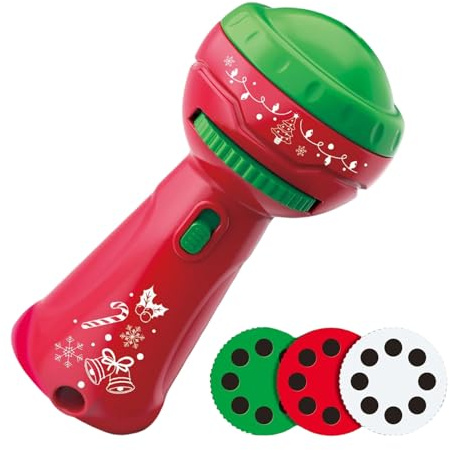 Projecteur de Lampe de Poche de Noël | Jouet de Projection d'image - Projecteur de Lampe de Poche pour , projecteur de Diapositives avec 24 Motifs de Noël, Lampe de Poche Amusante pour