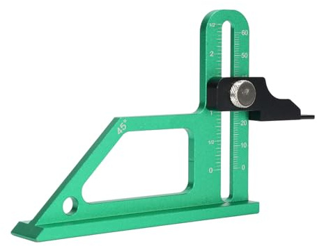 SIXRUN Tischkreissägen-Höhenmessgeräte, Holzbearbeitungslineal aus Aluminiumlegierung mit 0–60 Mm Messbereich, Verstellbare Schiebelehre für Präzisionsaufgaben an Oberfräsen und Bohrmaschinen
