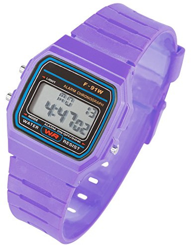 Taffstyle Damen Herren Sportuhr Silikon Armbanduhr 80er Jahre mit Alarm Datum Kalender Viereckig Vintage Retro Digital Uhr