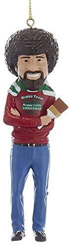 Kurt Adler Bob Ross Happy Little Christmas Figural Ornament