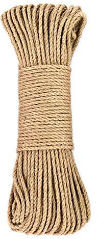 Hemp Rope for Cat Tree and Tower, DIY Cat Scratcher Sisal Rope for Cat Scratching Post Tree Replacement, Playing Flexible Scratching Pad (0.25inch x 98ft)
