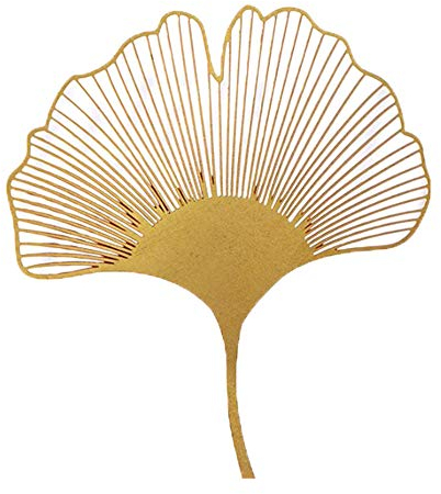 MEGAUK Kreative Metall Lesezeichen Bookmark mit Quaste Geschenkbox Ginkgo Blatt Design (Gold)