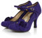Ruby Shoo Women's Royal Purple Anna Lace Mary Jane Pumps UK 8