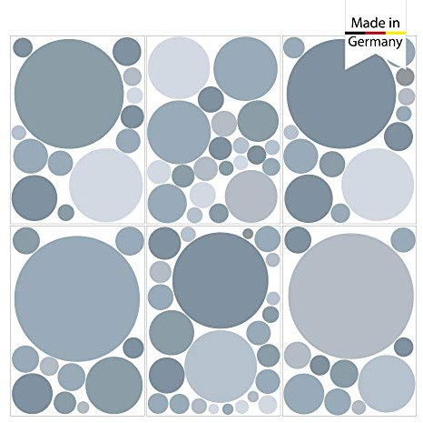Wandtattoo-Loft Wandsticker Kreise-Set, 90 Stück – Pastell Grau, Wandtattoo Kinderzimmer Deko, Wandsticker Kinderzimmer, Wand Aufkleber Kinder, Punkte Wandtattoo, Babyzimmer Deko, Kinderzimmerdeko