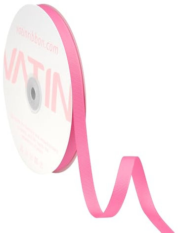 VATIN Solid 10mm X 45 Metres Hot Pink Grosgrain Ribbon 23 Metres Each Roll Perfect for Crafts, Wedding Decor, DIY Hair Accessories, Sewing, Gift Package Wrapping and More