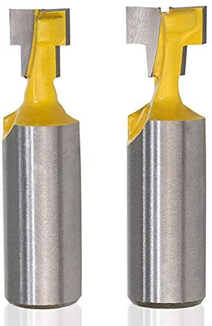 Saipor 1/2 Inch Shank Keyhole Router Bit Set T-Slot Woodworking Grooving Router Bits (3/8 & 1/2 Inch Blade Diameter) Slotting Milling Cutter for Power Tools