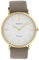 Oozoo Vintage Damenuhr mit Lederband Flach 40 MM Weiß/Taupe C20080