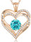 CDE Kette Damen 925 Sterling Silber Rosegold Geschenk für Sie Valentinstag Forever Love Herz Geburtsstein Anhänger Halskette für Frauen Schmuck Geburtstags Freundin Weihnachten Muttertags