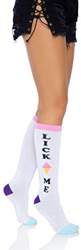 Leg Avenue Womens Knee High Casual Party Socks, White, O/S