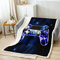 Loussiesd Galaxy Gamepad Wohndecke Lila Lightning Design Gamepad Kuscheldecke für Jungen Videospiel Gamepad Decke Game Controller Flanell Fleecedecke 150x200cm Gamepad Decke