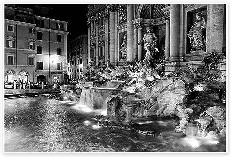 Fontana di Trevi in Rom Poster von Filtergrafia 30 x 20 cm Schwarz-Weiß Wandbilder Wanddeko