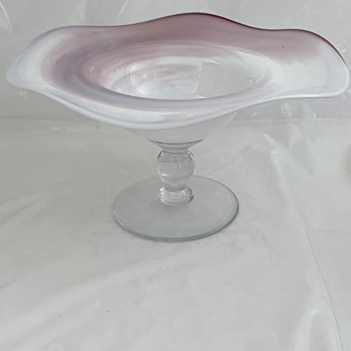 Oberstdorfer Glashütte Violett Lila farbene Glasschale mundgeblasen Tischschale modern Glasteller Durchmesser 24 cm Höhe ca. 14 cm