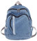 Canvas Tasche Rucksäcke Damen Umhängentasche Frauen Leinwand Rucksack Rucksack Jeans Blau Rucksack Denim Freizeit Rucksack Schulranzen Schule College 24 x 12 x 29 cm (Blau)