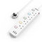 Mscien 3M Extension Lead with USB Slots, 4 Way 3 USB Extension Socket with Individual Switches Mountable Overload Protection Power Strips with 3Metre Extension cable 3250W