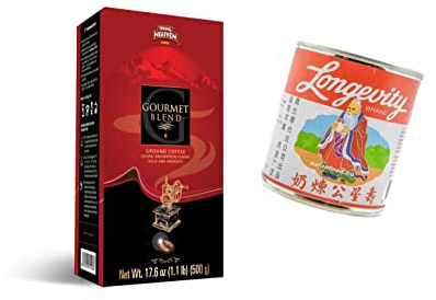 Trung Nguyen Gourmet Blend Kaffee Gemahlen + Kondensmilch - Vietnamesisches Set - OG ASIA Pack - 500g + 397g