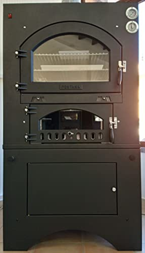FORNO A LEGNA FONTANA MODELLO INC 80 X 65 QV DA INCASSO COTTURA INDIRETTA completo di carrello