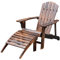 HOMCOM Fauteuil de Jardin Adirondack Chaise Longue Chaise Plage avec Tabouret Bois de Sapin