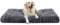 KSIIA Panier XXL pour Chien, 122x74cm, Coussin Lavable en Machine, Velours Rose avec Fond Antidérapant, Tapis Matelas Lit Anti-Stress, Gris Ombre