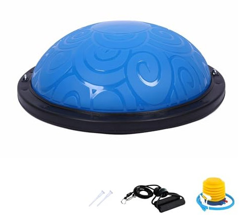 Ballon d'Entraînement d'Équilibre. Balle Antidérapante pour Fitness, Yoga, Pilates, Musculation avec Bandes de Résistance. Ballon Semi-Sphérique pour le Sport à la Maison.