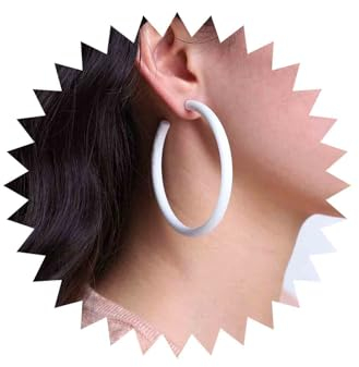 Inateannal Boucles D'oreilles Acrylique Vintage Boucles D'oreilles Cercle Creux Boucles D'oreilles Blanches En Forme De C Boucles D'oreilles Pendantes Grand Cercle Ouvert Bijoux Pour Femmes Et Filles