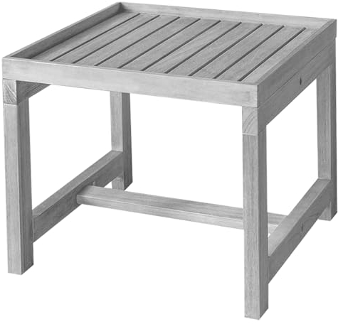 osoltus Outdoor Beistelltisch FSC Akazie Holz Soho mit abnehmbaren Tablett grau 50x50cm