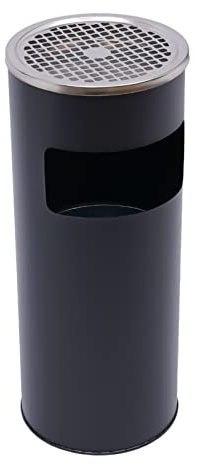 NIGORIY 30L Standaschenbecher für Draußen, Rostfreier Stahl, Aschenbecher für Draussen mit Mülleimer, Abfalleimer mit Inneneimer, Top Grid-Löschplatte, Tragegriff