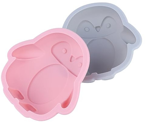 Mikinona 2 Stück-pack Silikon Backform Pinguin Form als Ausstechform Pinguin Geeignet für Kuchen und Geburtstag mit Einfacher Reinigung und Vielseitiger Nutzung Zufällige Farbe