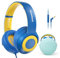 TONOSHARK Auriculares Niños con Cable, Cascos Cable con Microfono, Volumen Limitado a 85/94 dB, Auriculares Infantiles Jack 3.5, Cascos Niña Y Niño, (Azul)