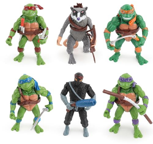 6 Pcs Turtles Figuren Set, Turtles Spielzeug Figuren, Turtles Figuren Torte, Turtles Geburtstagsdeko Torte, Turtles Tortenaufleger, Turtles Figuren Cake Topper