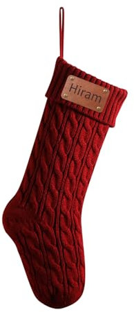Rainsar Weihnachtsstrumpf Personalisiert mit Namen, Personalisierte Weihnachtsstrümpfe 46cm Große Gestrickte, Christmas Stockings für Feiertags Familienparty Dekoration, Geschenk, 1 Stück