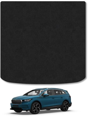 Carpet Boot Liner Compatible With Skoda Enyaq (2021+) Black Carpet Tailored Fit 550Gsm Protector Boot Mat Anti-Slip Durable Water-Resistant Easy Clean Custom Fit Dog Friendly