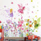 Stickers muraux Fée Fleur Papillon Fille avec Fleur Sauvage Stickers muraux Chambre de bébé Chambre d'enfant Décoration murale