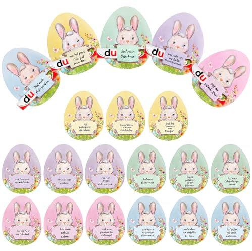 BOFUNX 20pcs Ostern Banderolen für Schokolade Verpackung Ostern Kinder Geschenk Ostern Gastgeschenke Ostern Geschenk Verpackung für Kinder Famile Freund Kollegen