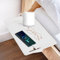 SuQurtom Clip-On Bedside Shelf for Bunk Beds - Space-Saving Nightstand Tray Organizer with Cable Holes, Durable White Bedside Storage for Dorm Rooms, Kids' Beds