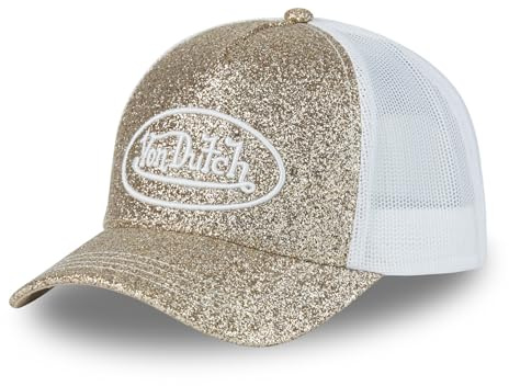 Von Dutch Kappe für Damen und Herren, verstellbar, Trucker-Kappe mit Glitter (Pailletten)