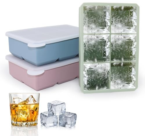 3 Stück eiswürfelform mit deckel，eiswürfelform silikon，eiswürfelbehälter，eiswürfel，silikon eiswürfelform，ice cube tray