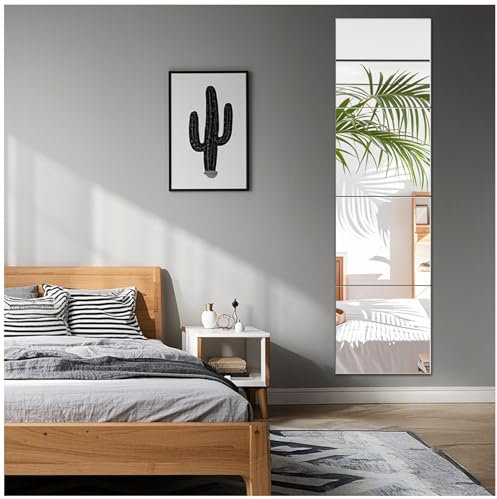 Qeenmy Spiegel 30x30 Klebespiegel Kleben Spiegelfliesen Wall Mirror Selbstklebend Glas HD DIY Wandspiegel Lang Spiegel Kleben Wand für Küche, Wohn und Badezimmer Schlafzimmer (30x30cm, 4 Stück 06)