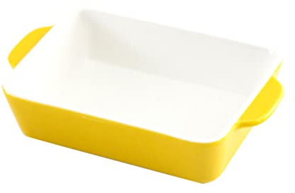 GRIRIW Porcelain Pottery Baking Tray Ceramic Oven Dish for Casseroles Microwave Safe Easy Clean Kitchenware