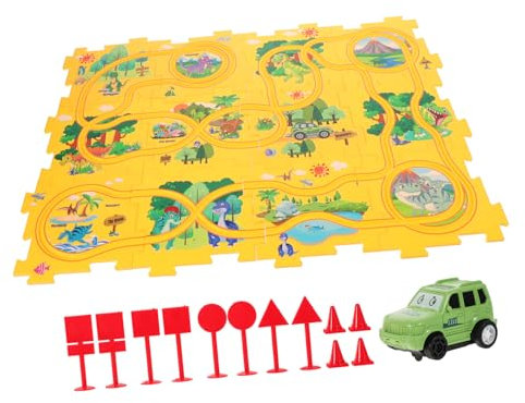 Abaodam 1 Satz Puzzle-Schienenauto laubsägen Set für für Building Toys Konstruktion Toy Cars Kinderspielzeug Jungen Dinosaurierspielzeug Plastik Yellow