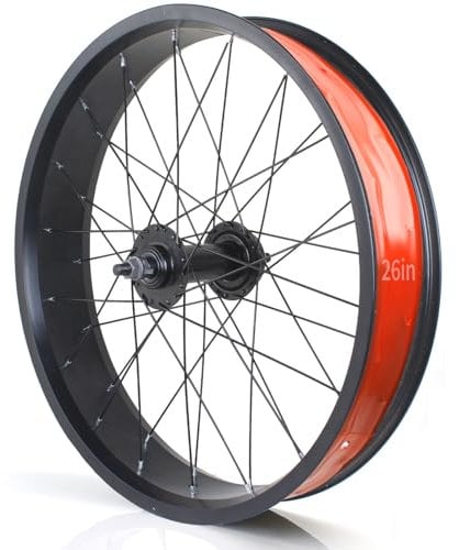 20x4.0 Vorderrad Hinterrad Für Fatbikes 24/26x4.0 Zoll Snow Bike/Beach Bike Laufradsatz Scheibenbremse Schnellspanner 195mm 36H Nabe Für 7-10 Gang Rotary Drehfreilauf(Front Wheel,26IN)