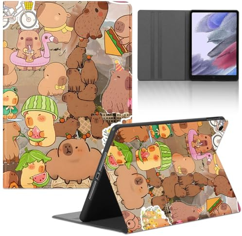 Funda Tablet para iPad 9,7 2018/2017 6ª / 5ª Generación, Carcasa Lindo Anime Capybara Motifs de Cubierta Protectora Plegable Cuero de PU Función de Soporte Protectora Tablet Case