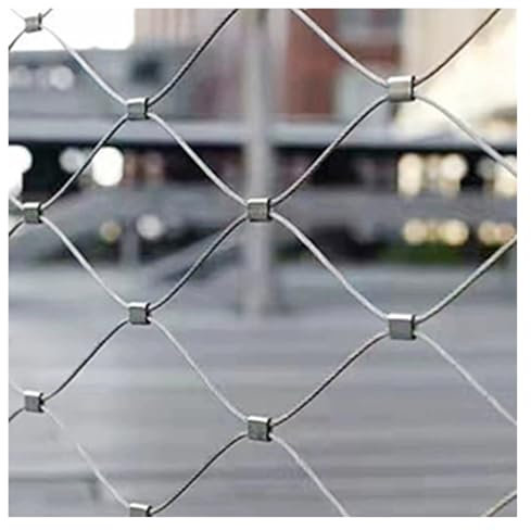 Qulamrdk Grille Métallique Maille Toile INOX Treillis Métallique Multifonctionnel Câble Balustrade pour Anti-Chute Filet Anti-Chute Personnalisable(1.5x9m4.92x29.52ft)