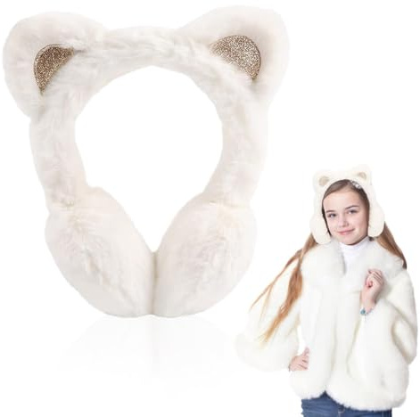 Yadiraom Winter Ohrenwärmer,Ohrenschützer für Mädchen, für Kinder Ohrenwärmer Winter aus Weichem Plüsch Mädchen Wärmendes Ohrenschützer mit Süße KatzeÖhrche, für den Außenbereich, warm, Winter