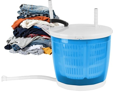 Portable Manual Washing Machine, 2 in 1 Non-Electric Mini Washer with Non-Slip Suction Cup, 4.4lbs Clothes Capacity, Collapsible Laundry Machine for RV, Travel, Apartment Sky Blue