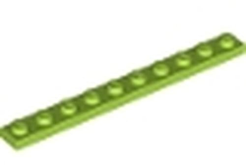 LEGO Plate 1 x 10, Part 4477 (Lime, 5, count)