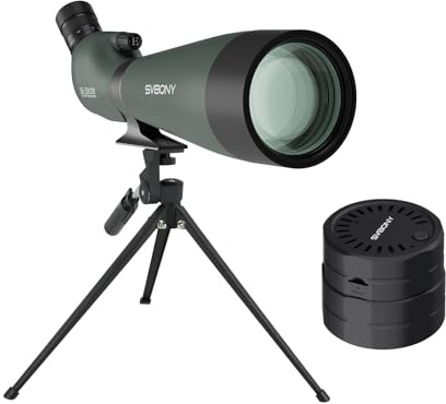 Svbony SV28 25-75x100mm Spotting Scope with SC002 WIFI Spotting Scope Camera, Spotter Scope with Tripod, FMC HD Optics with Soft Carrying Case and Phone Adapter for Target shooting Bird Watching