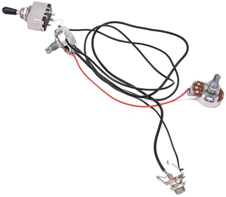 Generic Kit de Arnés de Cableado de Guitarra Cromada, Palanca Duradera de 3 Vías para Guitarra Eléctrica, Aplicable para Amantes del Banjo, Metal, Plástico, 1 Juego
