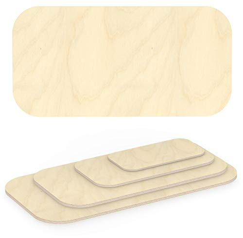 AUPROTEC 90x50 cm Multiplex Holzplatte | Eckenradius 100mm | 24mm | abgerundete Ecken, mehrlagig querverleimt, astarme Oberfläche, Birke in BB Qualität, optimal als Tisch oder Möbelstück