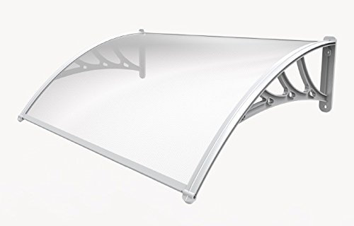 Pensilina trasparente 160x120 cm in policarbonato alveolare - Elegante e Resistente | Spessore lamina policarbonato 5,5 mm