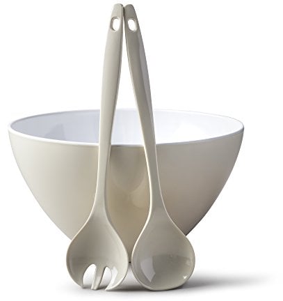 Zeal G217CSET Salad Bowl and Server Set, Cream